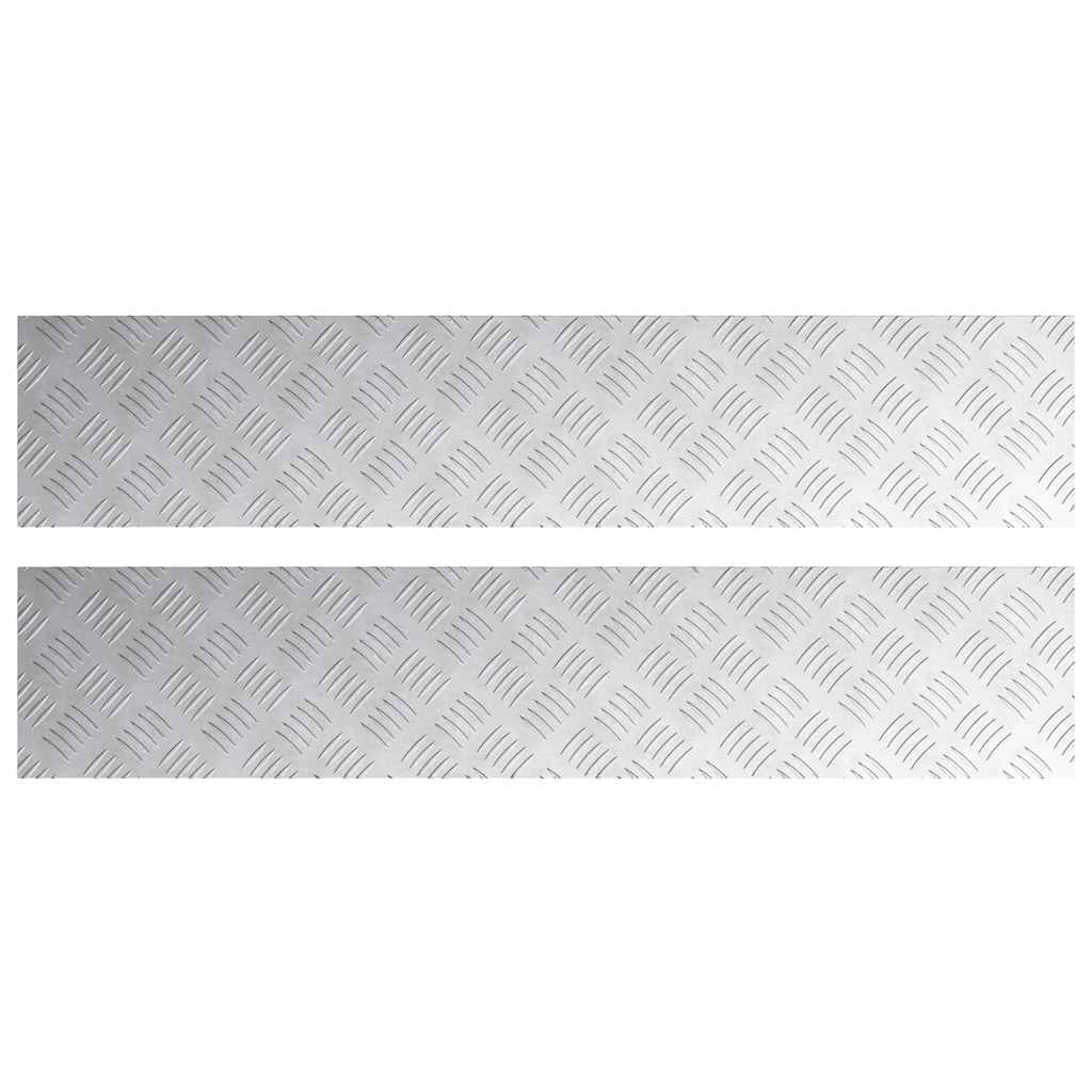 Vidaxx marche d'escalier rectangulaire 2 pcs argent 100 x 20 cm aluminium