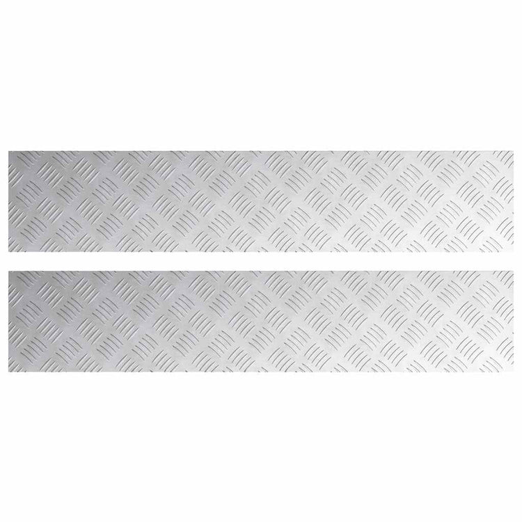 Vidaxx marche d'escalier rectangulaire 2 pcs argent 100 x 20 cm aluminium
