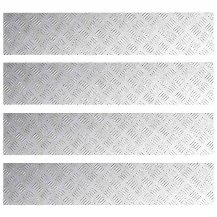 Vidaxx marche d'escalier rectangulaire 4 pcs argent 100 x 20 cm aluminium