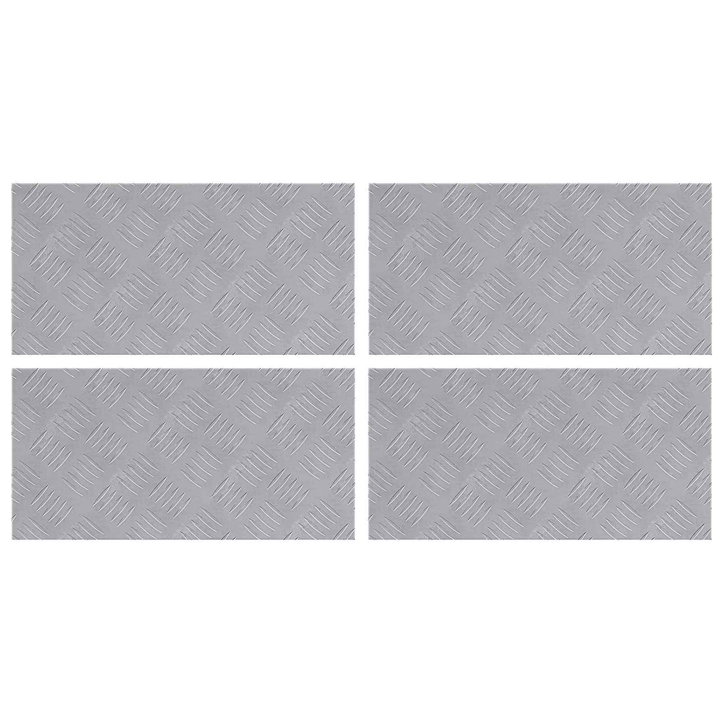 VidaXL marche d'escalier rectangulaire 4 pcs argent 50 x 25 cm aluminium
