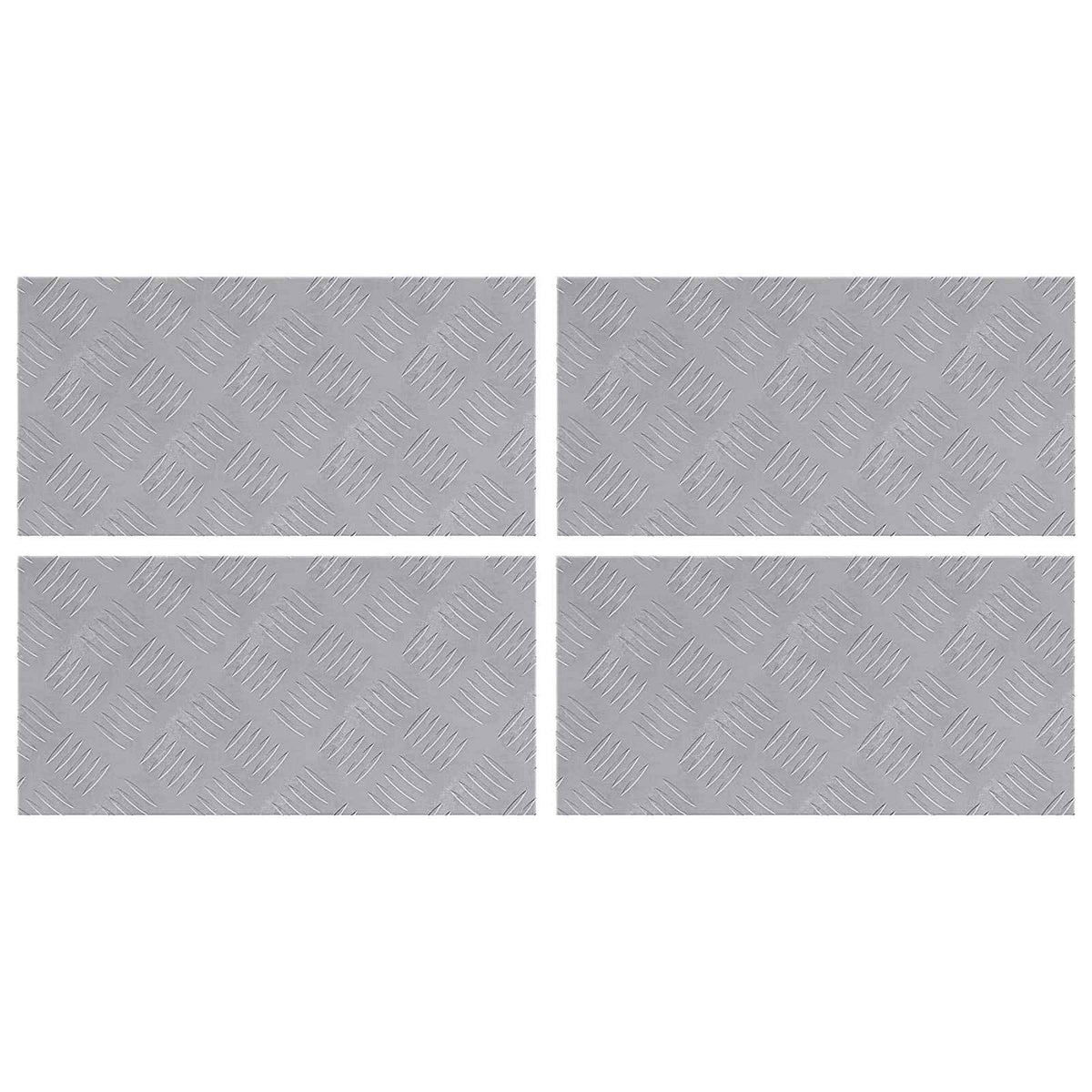 VidaXL marche d'escalier rectangulaire 4 pcs argent 50 x 25 cm aluminium