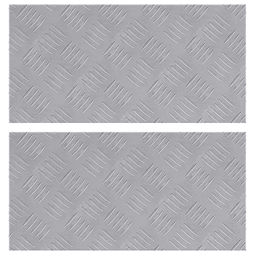 VidaXL marche d'escalier rectangulaire 2 pcs argent 50 x 25 cm aluminium