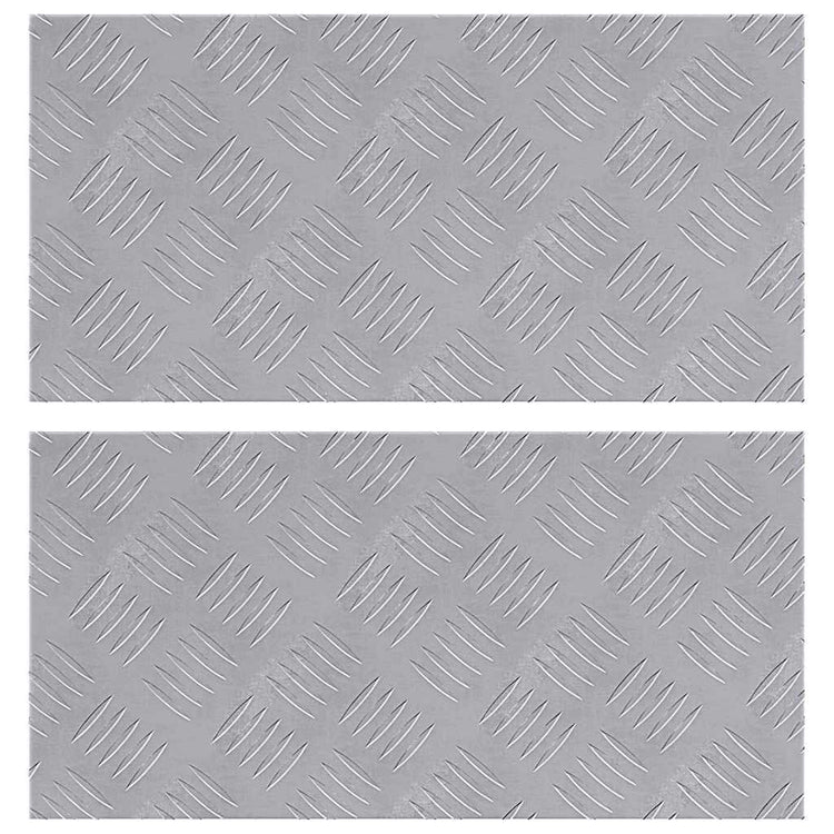VidaXL marche d'escalier rectangulaire 2 pcs argent 50 x 25 cm aluminium