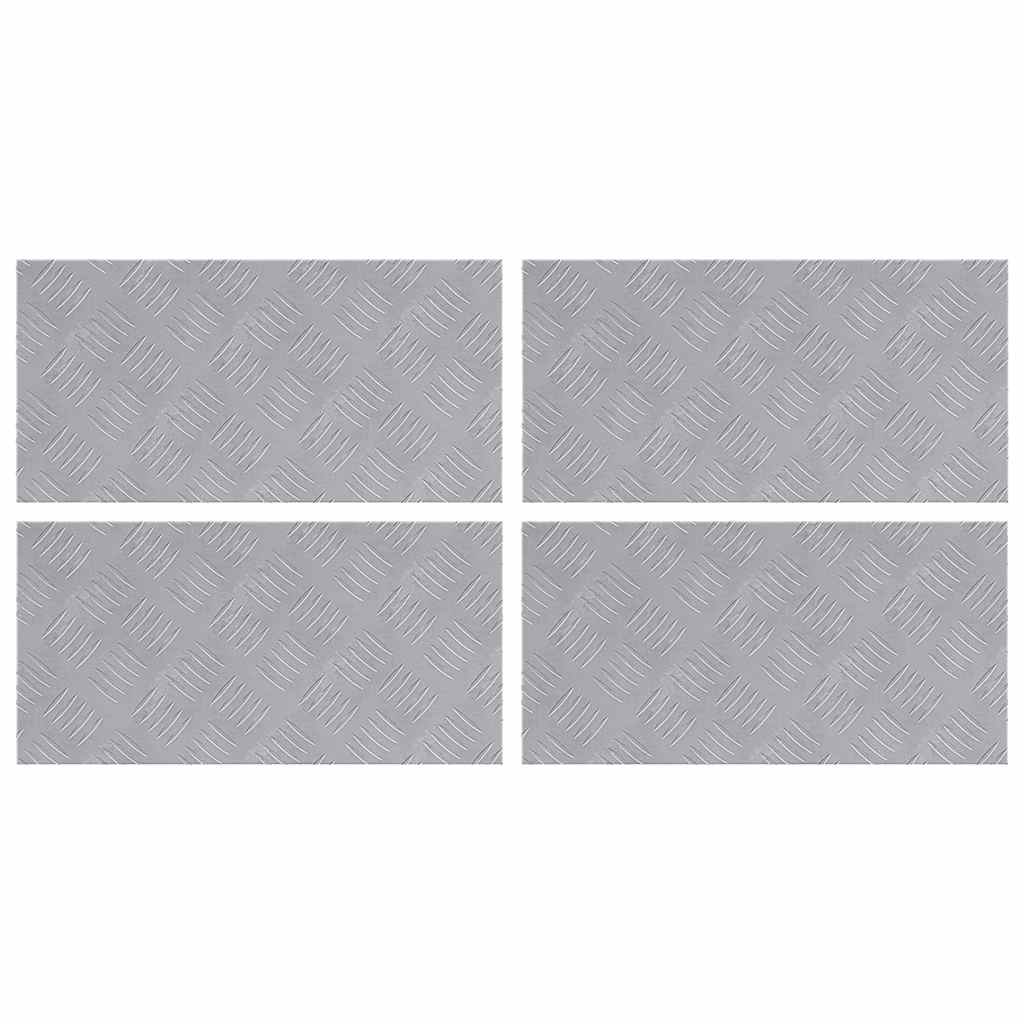 VidaXL marche d'escalier rectangulaire 4 pcs argent 50 x 25 cm aluminium