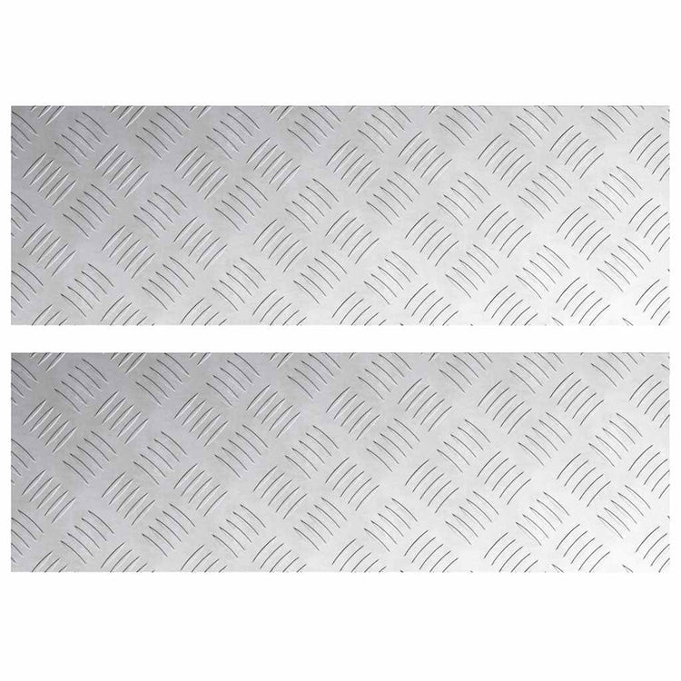 VidaXL marche d'escalier rectangulaire 2 pcs argent 75 x 25 cm aluminium