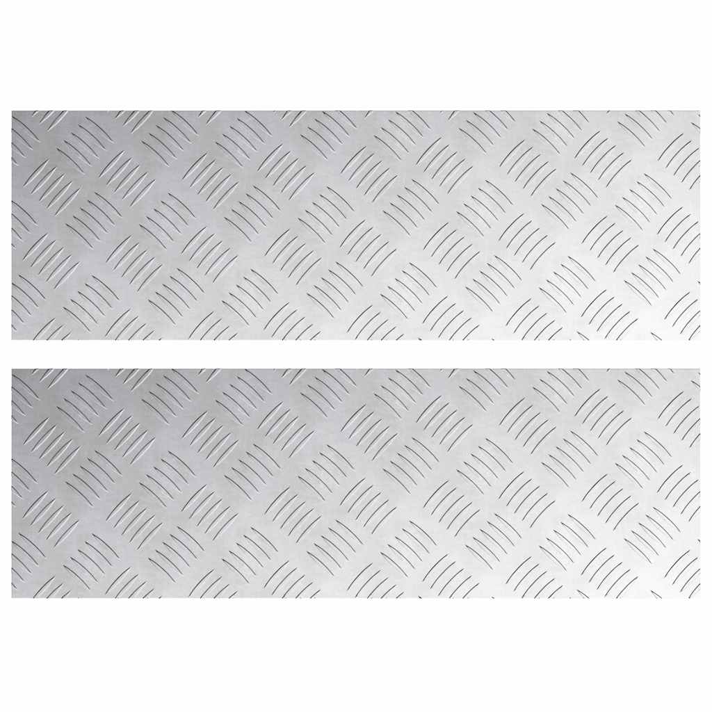 VidaXL marche d'escalier rectangulaire 2 pcs argent 75 x 25 cm aluminium