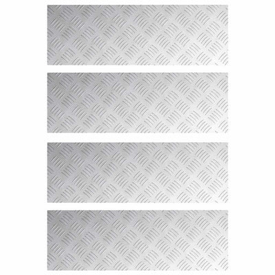 VidaXL marche d'escalier rectangulaire 4 pcs argent 75 x 25 cm aluminium