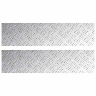 Vidaxx marche d'escalier rectangulaire 2 pcs argent 100 x 25 cm aluminium