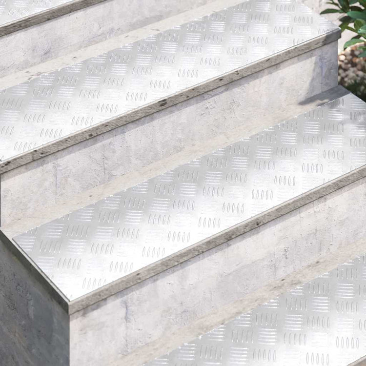 Vidaxx marche d'escalier rectangulaire 4 pcs argent 100 x 25 cm aluminium