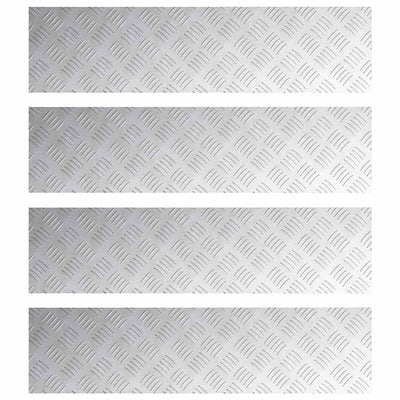 Vidaxx marche d'escalier rectangulaire 4 pcs argent 100 x 25 cm aluminium
