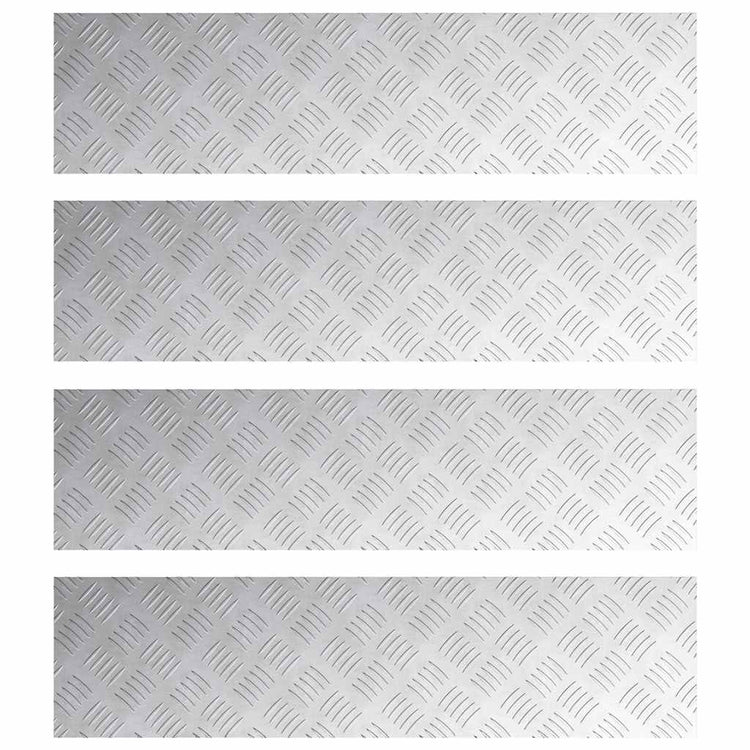 Vidaxx marche d'escalier rectangulaire 4 pcs argent 100 x 25 cm aluminium