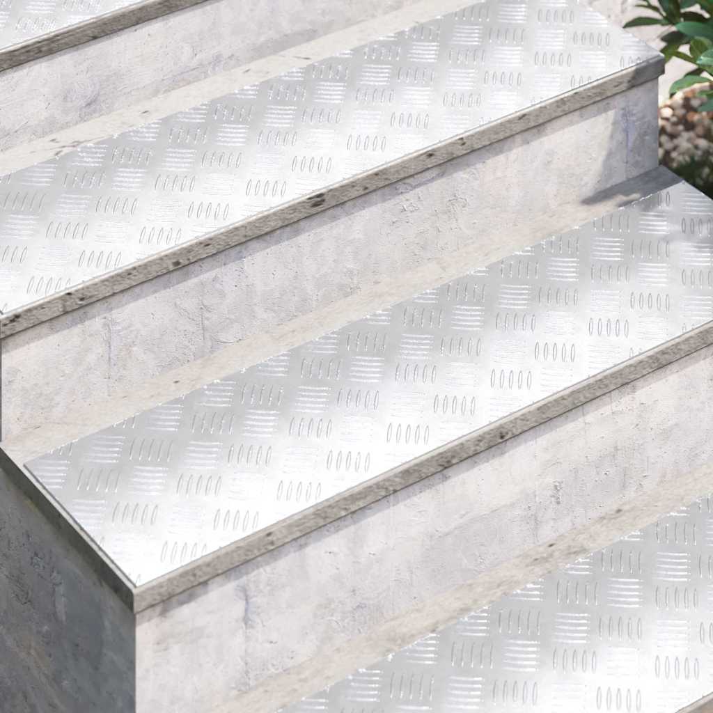 Vidaxx marche d'escalier rectangulaire 2 pcs argent 100 x 25 cm aluminium