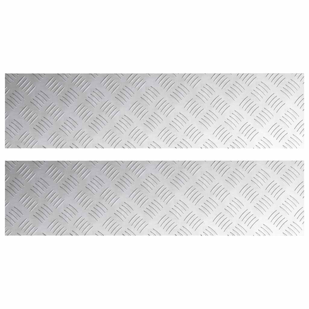 Vidaxx marche d'escalier rectangulaire 2 pcs argent 100 x 25 cm aluminium
