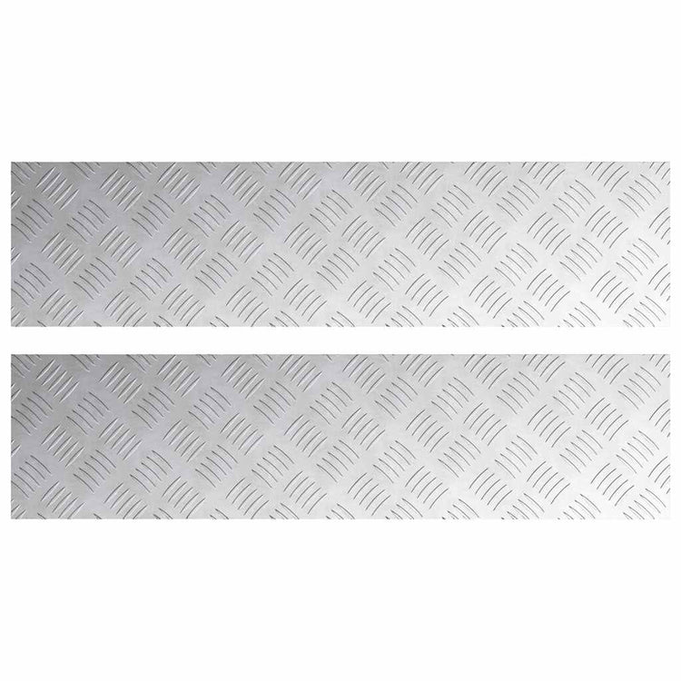 Vidaxx marche d'escalier rectangulaire 2 pcs argent 100 x 25 cm aluminium