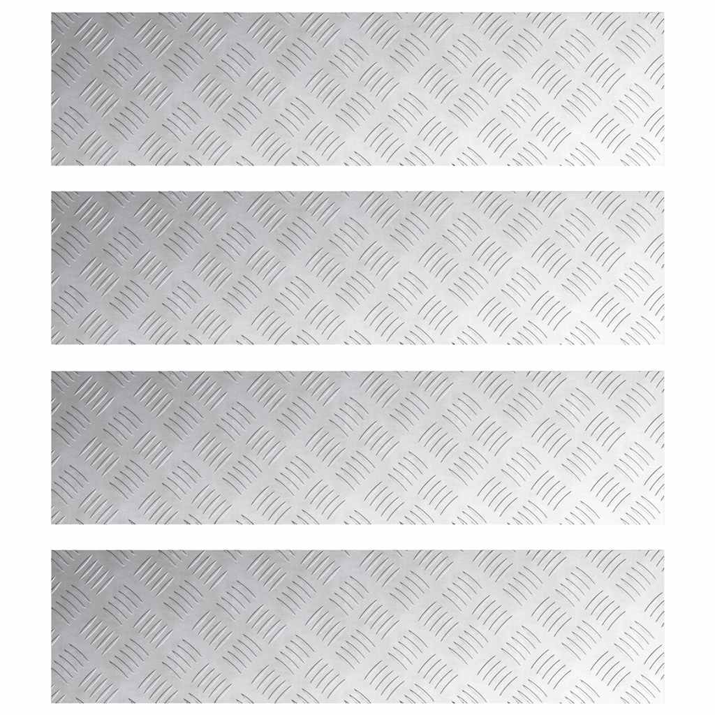 Vidaxx marche d'escalier rectangulaire 4 pcs argent 100 x 25 cm aluminium