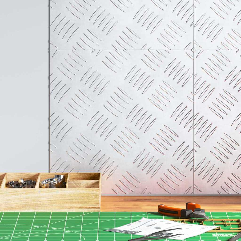 Vidaxxl marche d'escalier carré 4 pcs argent 30 x 30 cm aluminium