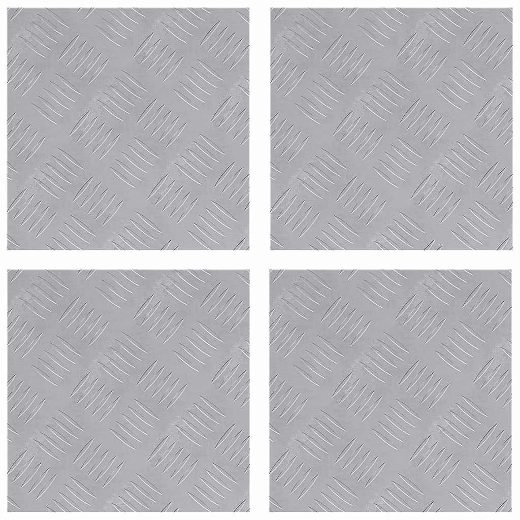 Vidaxxl marche d'escalier carré 4 pcs argent 30 x 30 cm aluminium