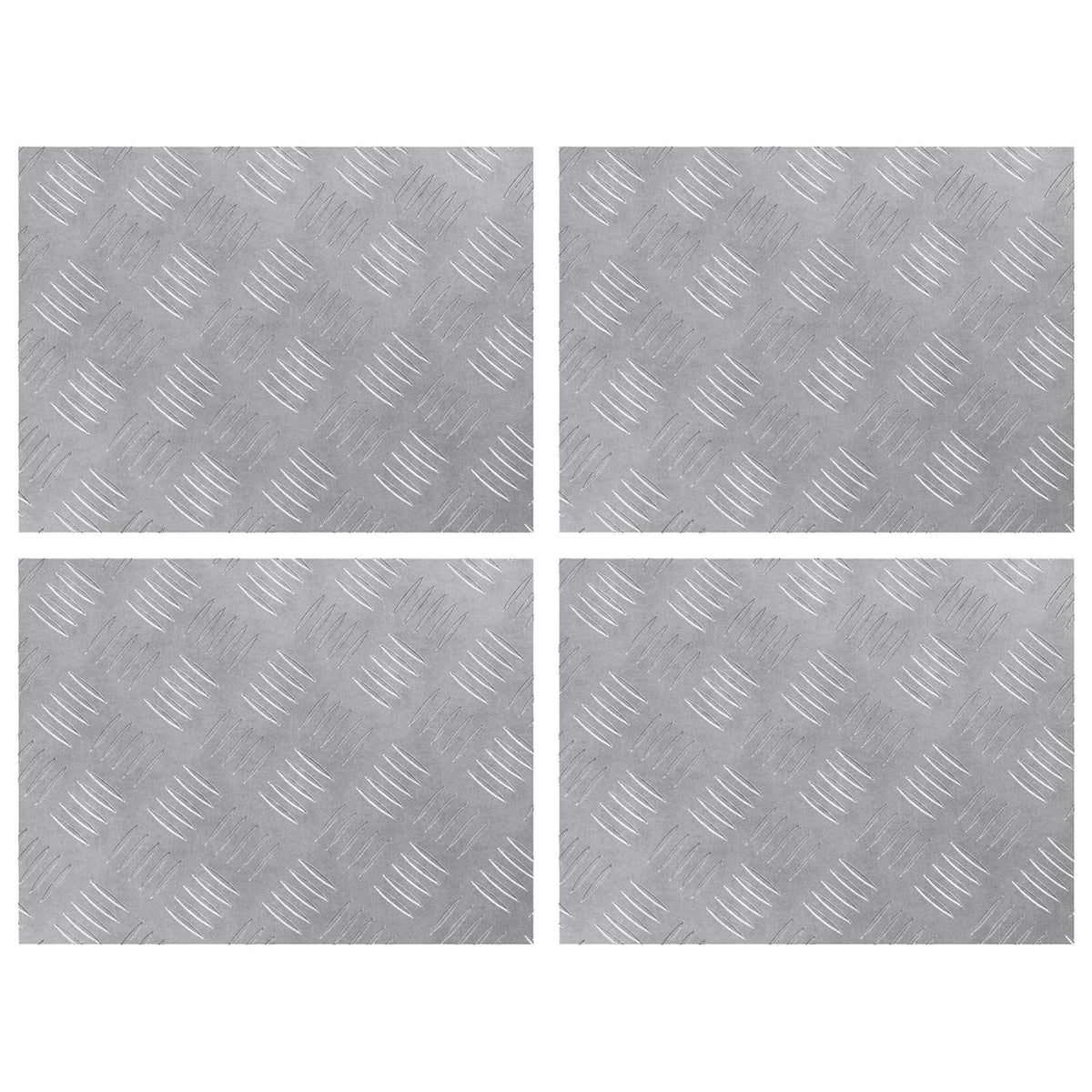 VidaXL marche d'escalier rectangulaire 4 pcs argent 40 x 30 cm aluminium