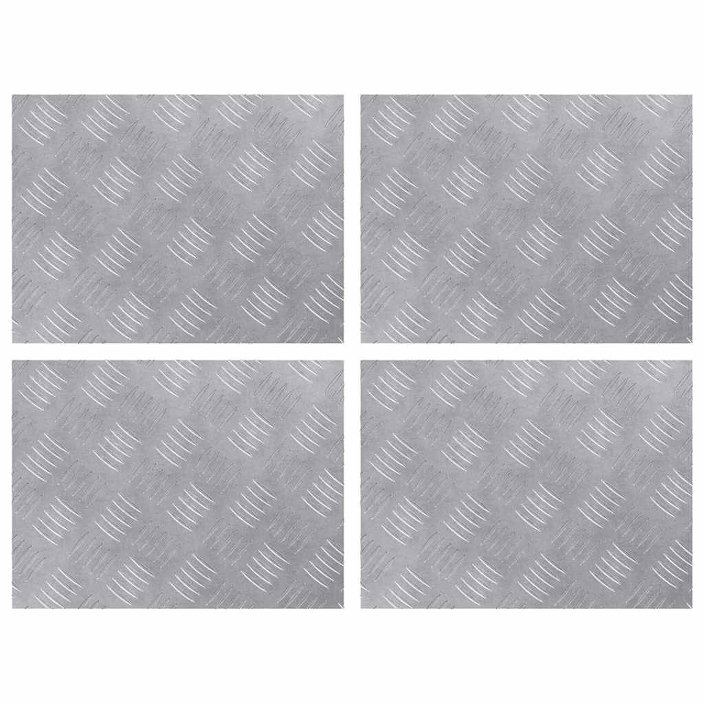 VidaXL marche d'escalier rectangulaire 4 pcs argent 40 x 30 cm aluminium