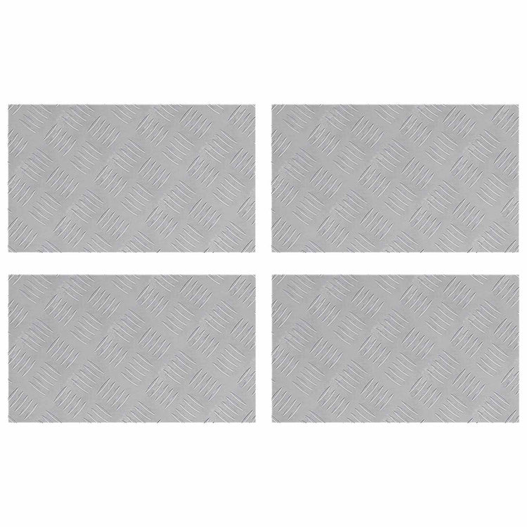 Vidaxx marche d'escalier rectangulaire 4 pcs argent 50 x 30 cm aluminium