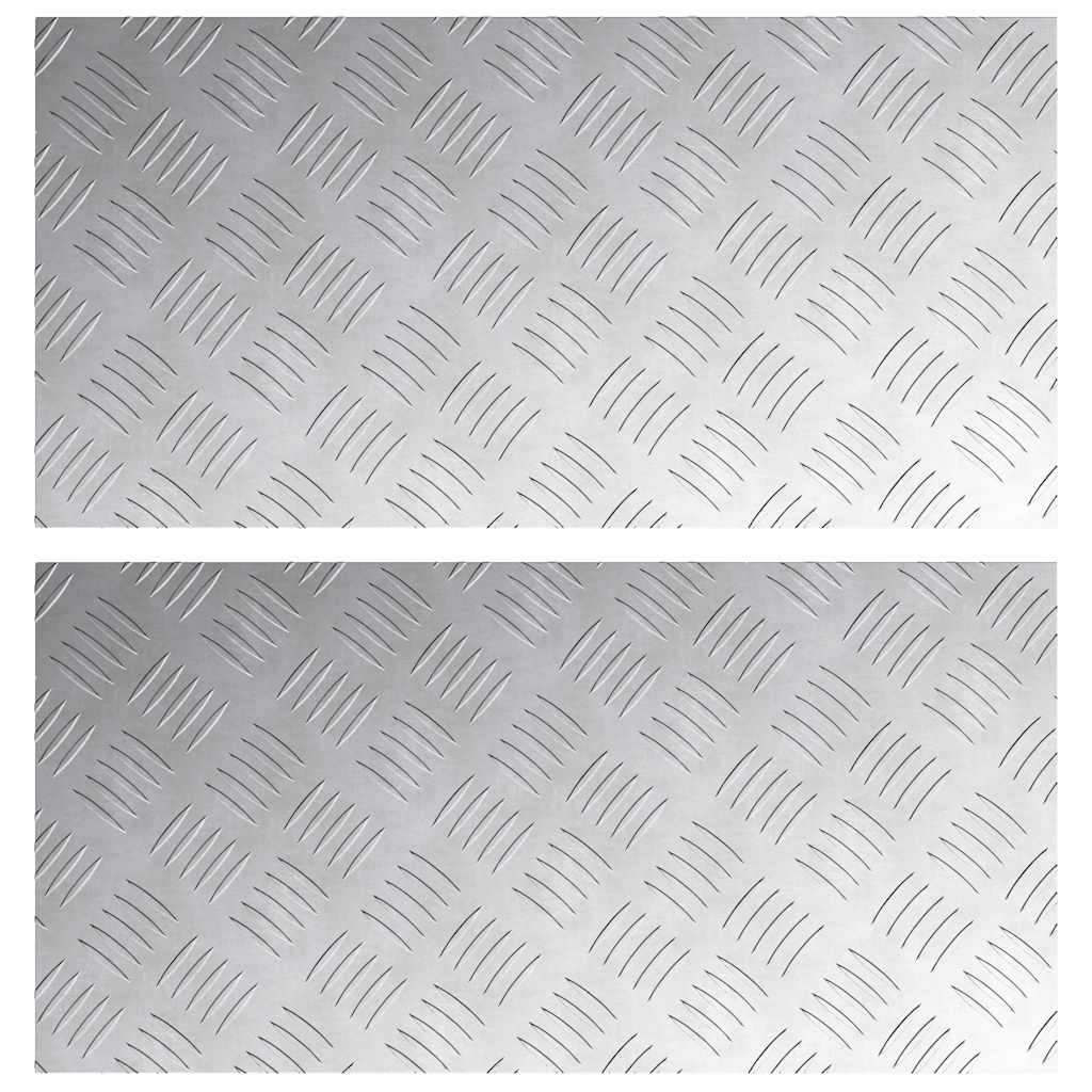 Vidaxx marche d'escalier rectangulaire 2 pcs argent 60 x 30 cm aluminium