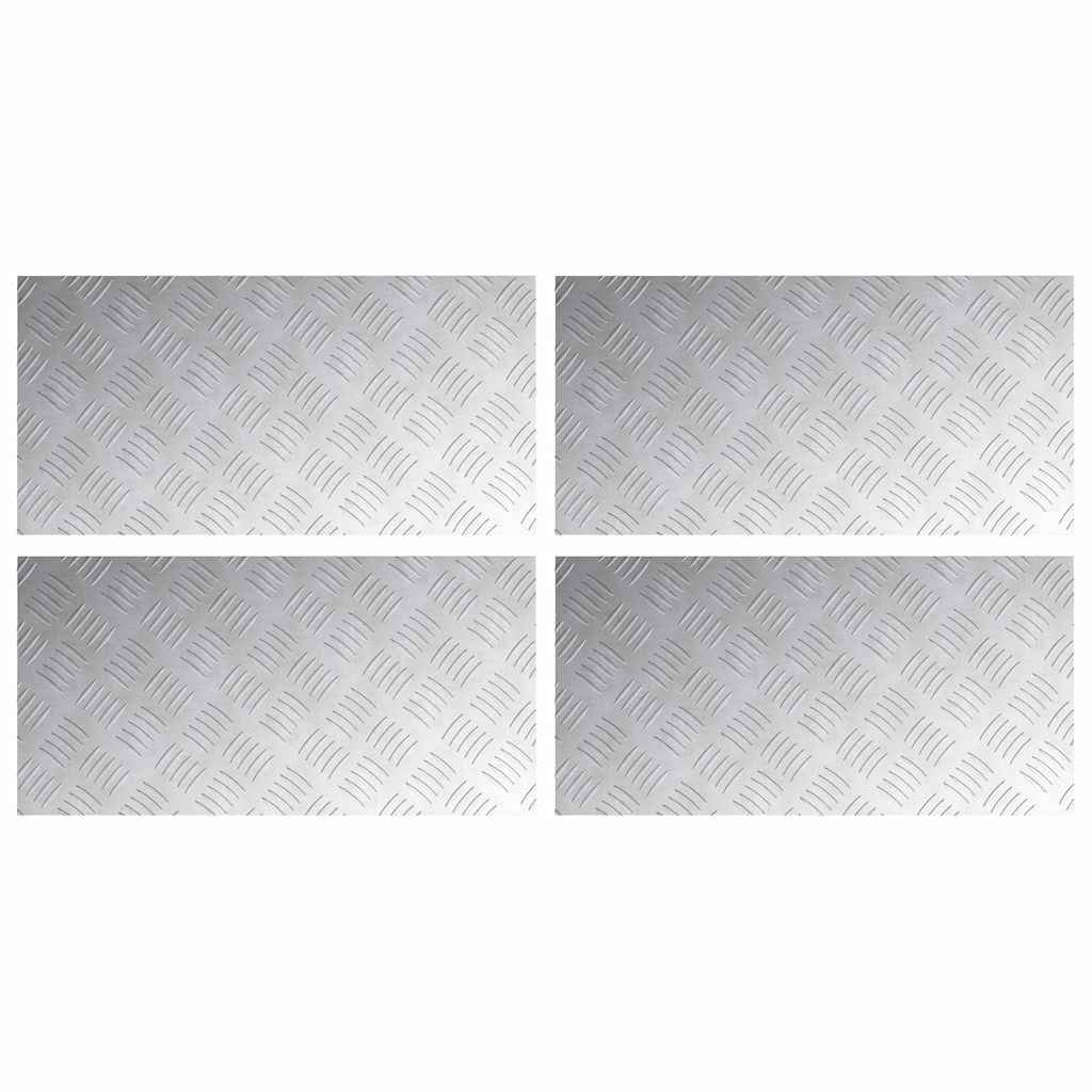 Vidaxx marche d'escalier rectangulaire 4 pcs argent 60 x 30 cm aluminium