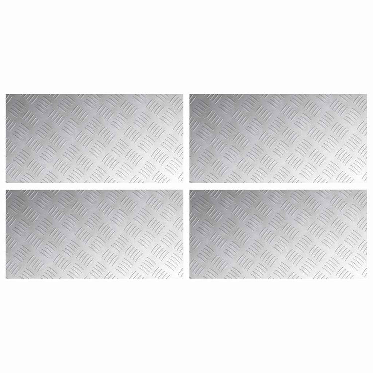 Vidaxx marche d'escalier rectangulaire 4 pcs argent 60 x 30 cm aluminium