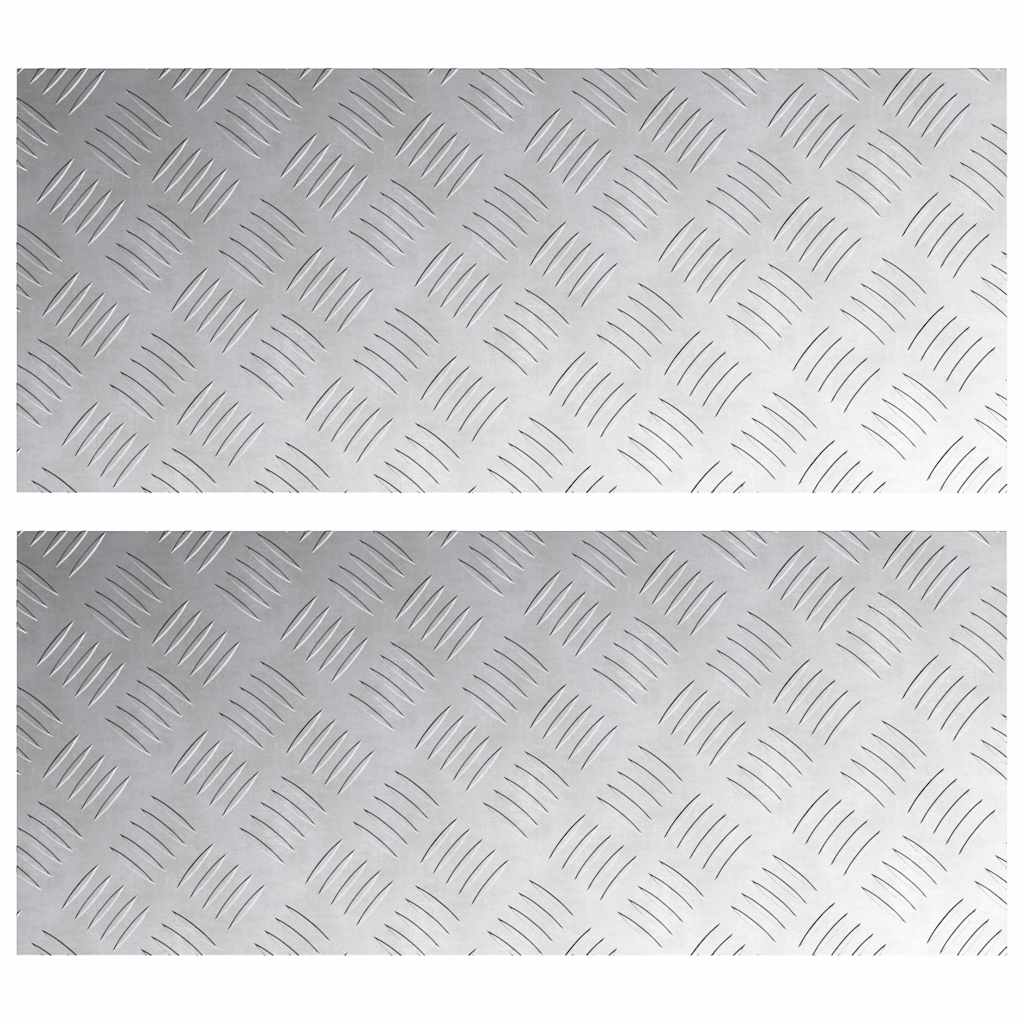 Vidaxx marche d'escalier rectangulaire 2 pcs argent 70 x 30 cm aluminium