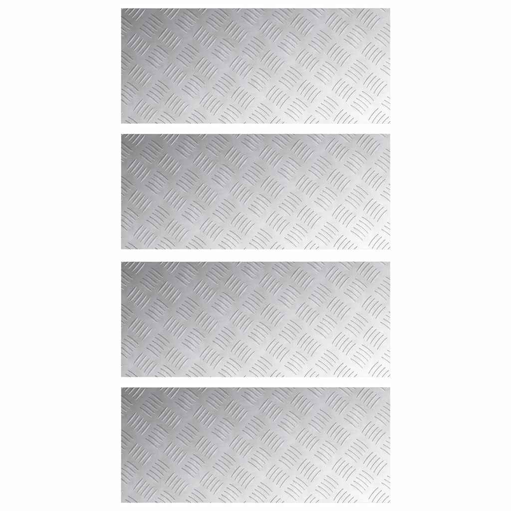 Vidaxx marche d'escalier rectangulaire 4 pcs argent 70 x 30 cm aluminium