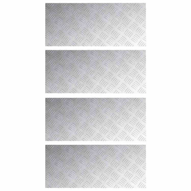 Vidaxx marche d'escalier rectangulaire 4 pcs argent 70 x 30 cm aluminium