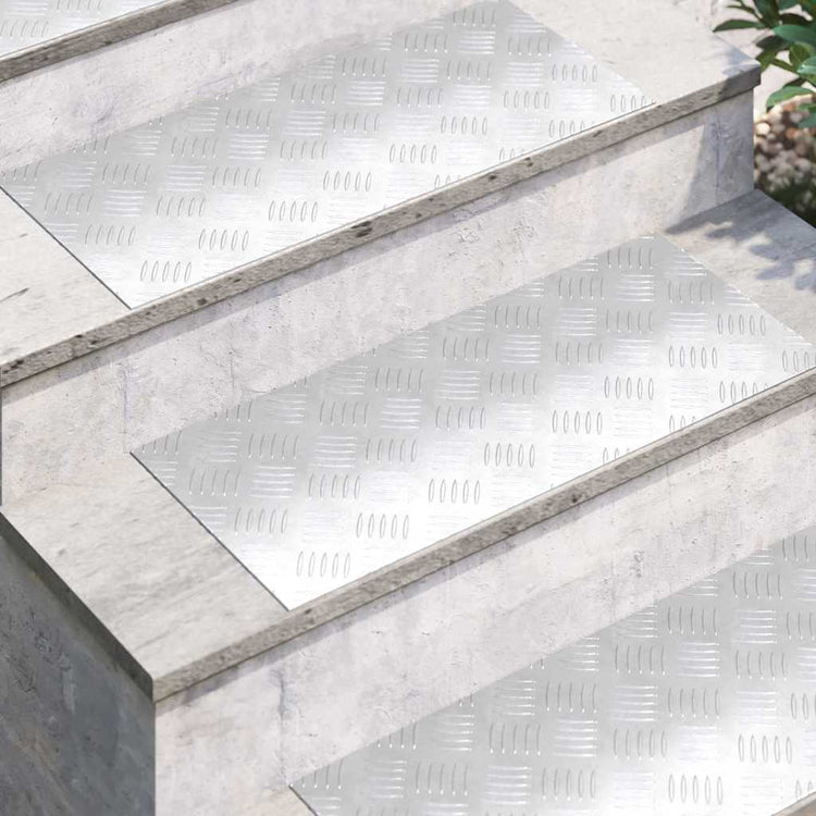 Vidaxx marche d'escalier rectangulaire 4 pcs argent 70 x 30 cm aluminium