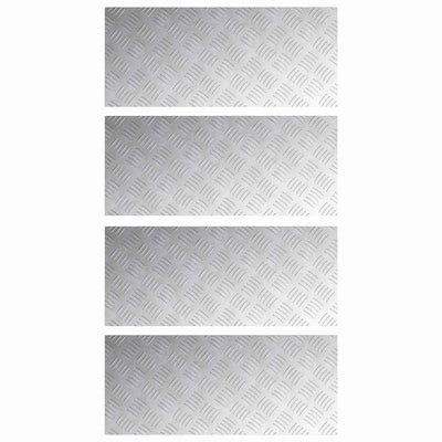 Vidaxx marche d'escalier rectangulaire 4 pcs argent 70 x 30 cm aluminium
