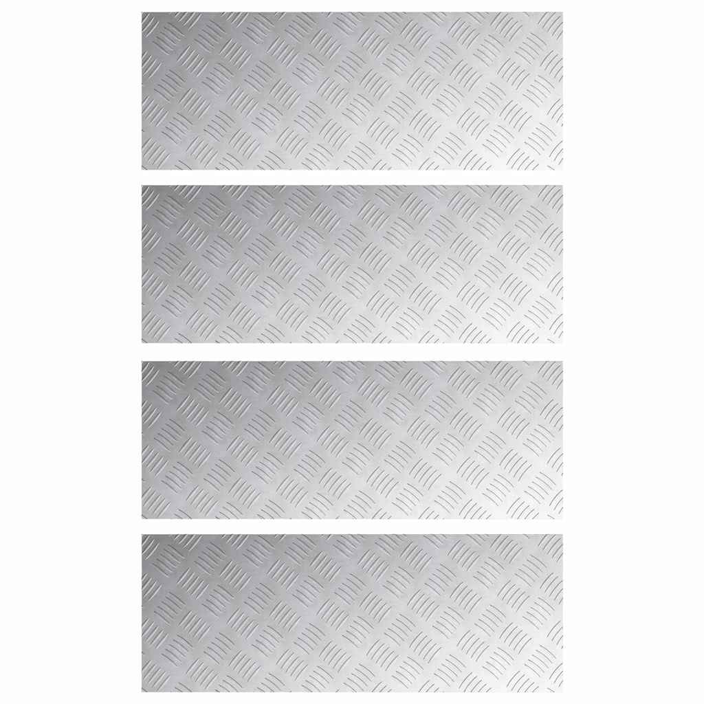 Vidaxx marche d'escalier rectangulaire 4 pcs argent 80 x 30 cm aluminium