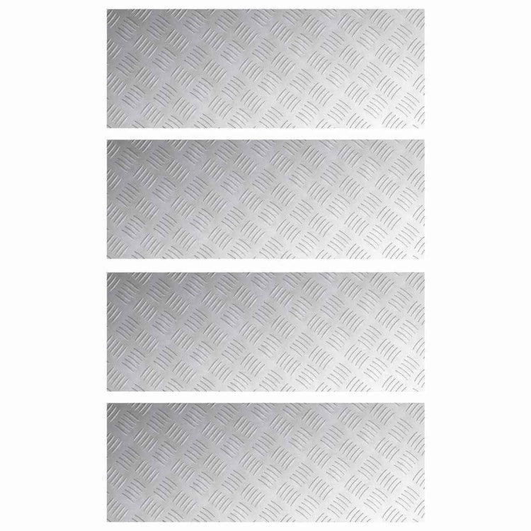 Vidaxx marche d'escalier rectangulaire 4 pcs argent 80 x 30 cm aluminium