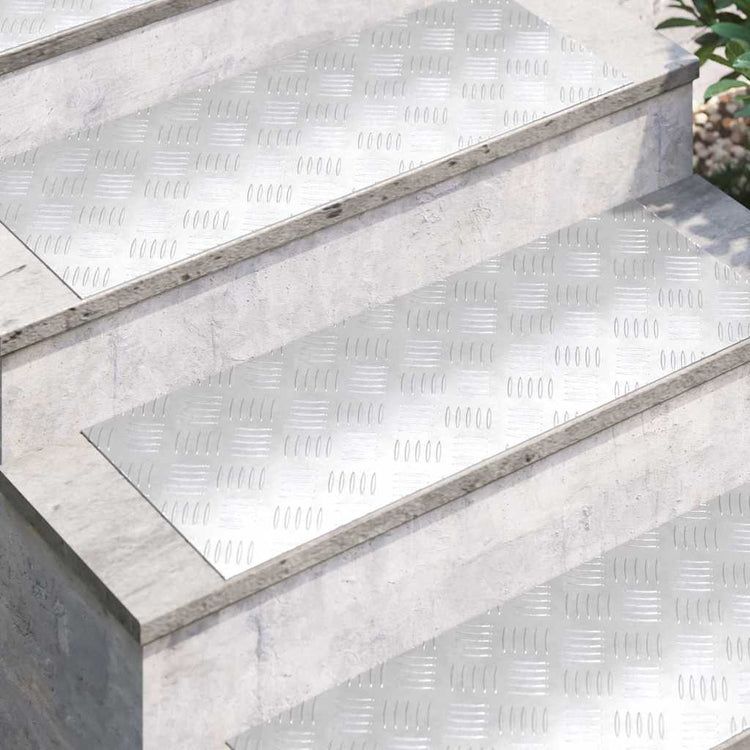 VidaXL marche d'escalier rectangulaire 2 pcs argent 80 x 30 cm aluminium