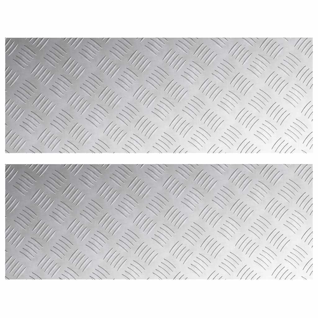 VidaXL marche d'escalier rectangulaire 2 pcs argent 80 x 30 cm aluminium