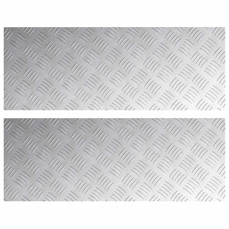 VidaXL marche d'escalier rectangulaire 2 pcs argent 80 x 30 cm aluminium
