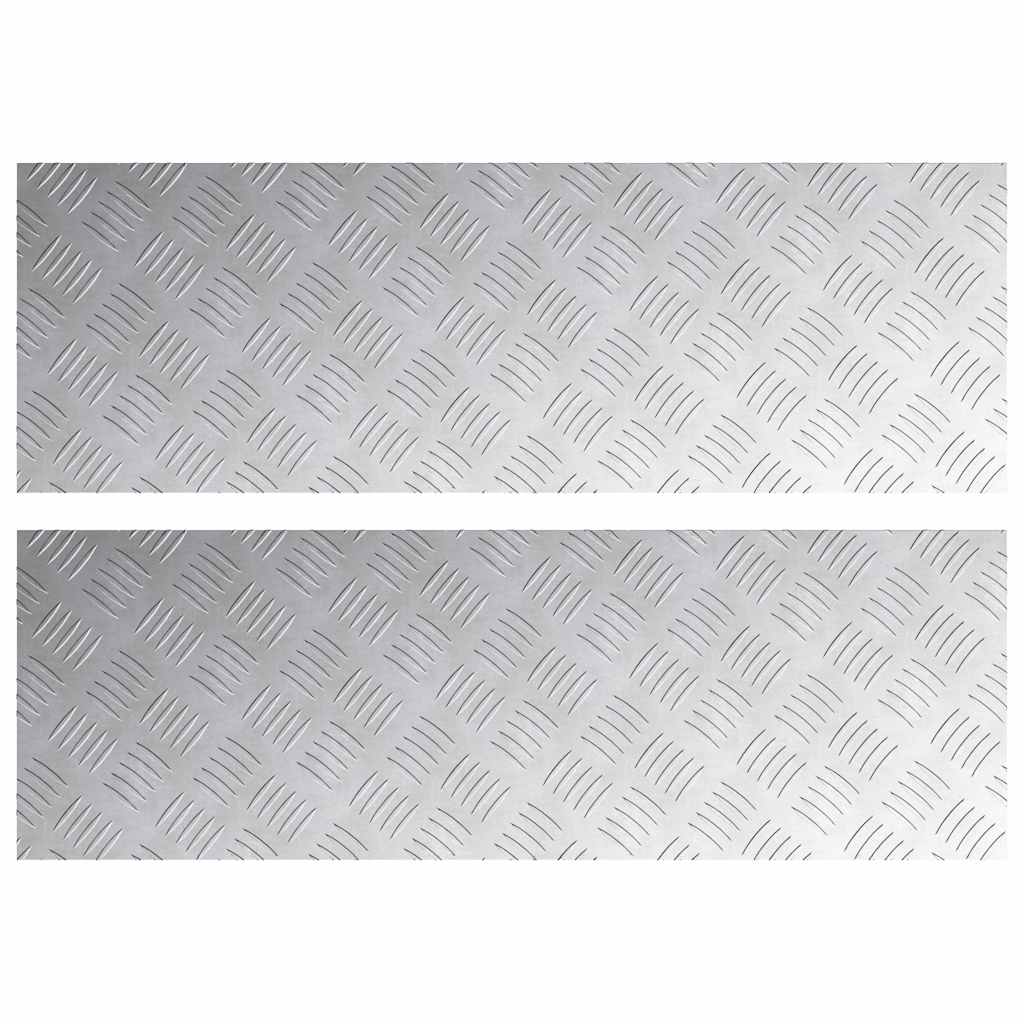 Vidaxx marche d'escalier rectangulaire 2 pcs argent 90 x 30 cm aluminium