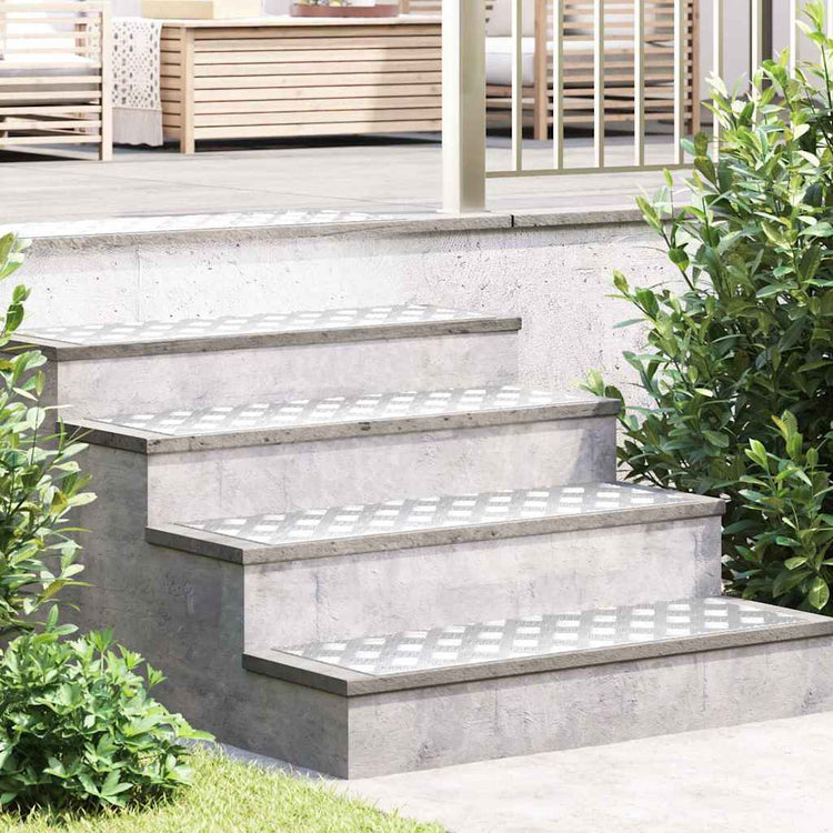 VidaXL marche d'escalier rectangulaire 4 pcs argent 90 x 30 cm aluminium