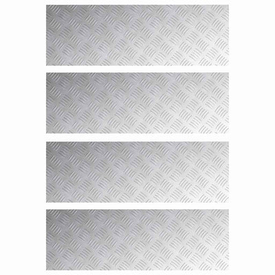 VidaXL marche d'escalier rectangulaire 4 pcs argent 90 x 30 cm aluminium