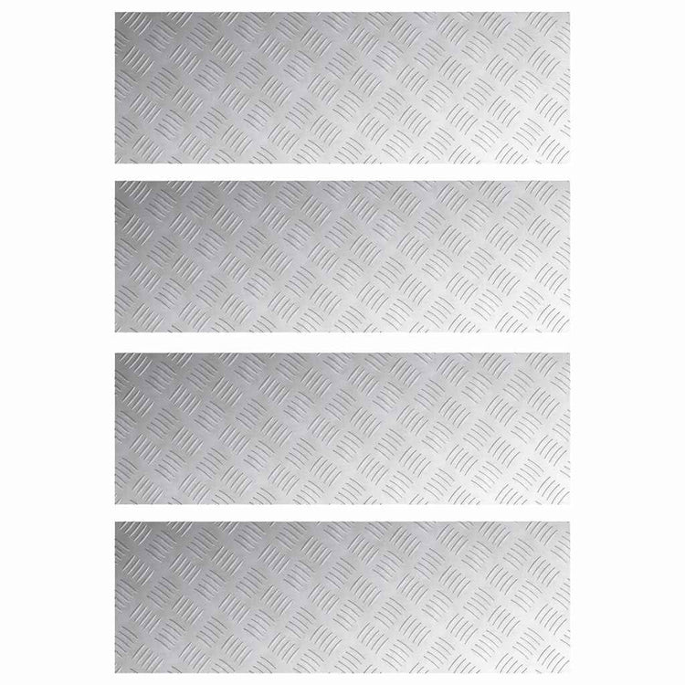 VidaXL marche d'escalier rectangulaire 4 pcs argent 90 x 30 cm aluminium