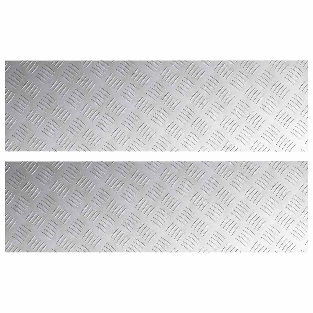 Vidaxx marche d'escalier rectangulaire 2 pcs argent 100 x 30 cm aluminium