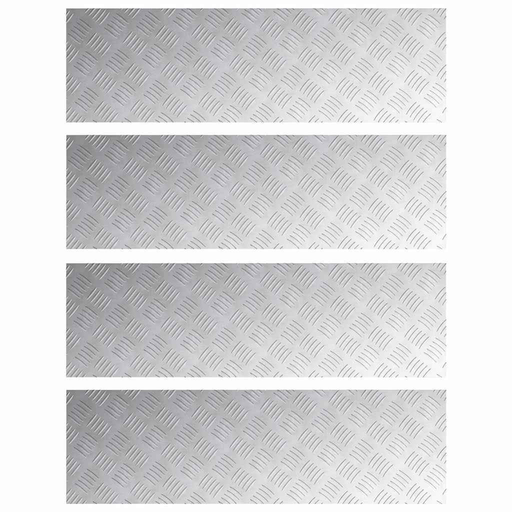 Vidaxxl marche d'escalier rectangulaire 4 pcs argent 100 x 30 cm aluminium