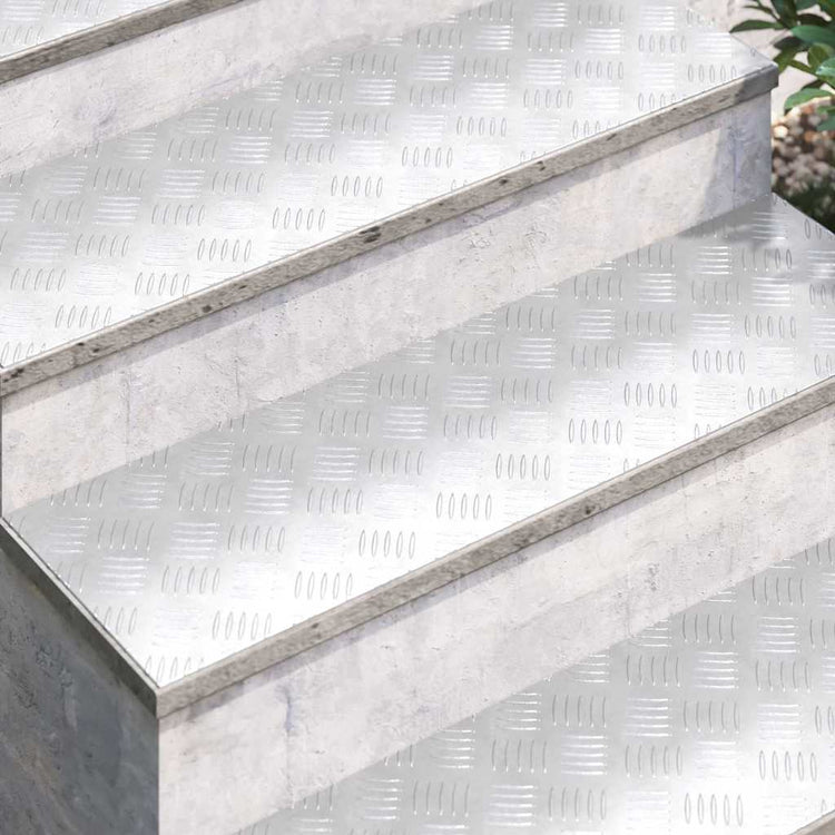 Vidaxxl marche d'escalier rectangulaire 4 pcs argent 100 x 30 cm aluminium
