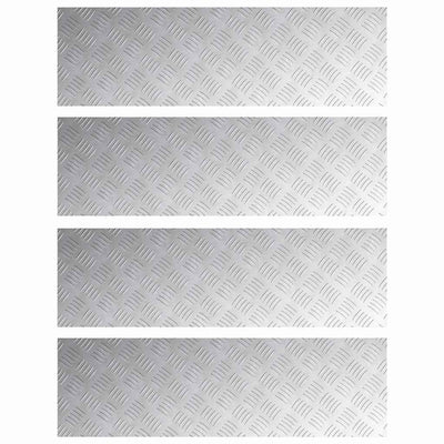 Vidaxxl marche d'escalier rectangulaire 4 pcs argent 100 x 30 cm aluminium
