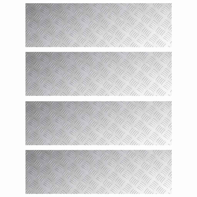 Vidaxxl marche d'escalier rectangulaire 4 pcs argent 100 x 30 cm aluminium