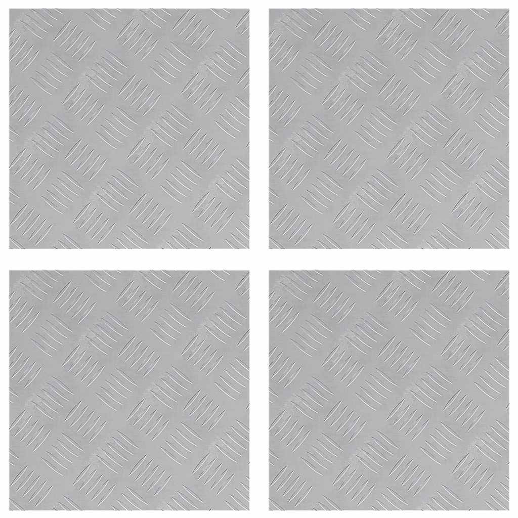 Vidaxxl marche d'escalier carré 4 pcs argent 40 x 40 cm aluminium