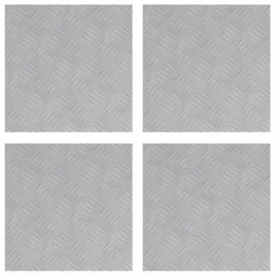 Vidaxxl marche d'escalier carré 4 pcs argent 40 x 40 cm aluminium
