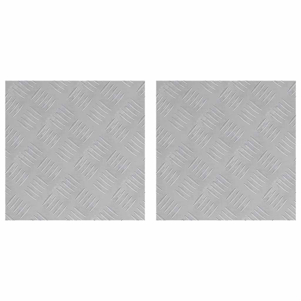 Vidaxxl marche d'escalier carré 2 pcs argent 40 x 40 cm aluminium