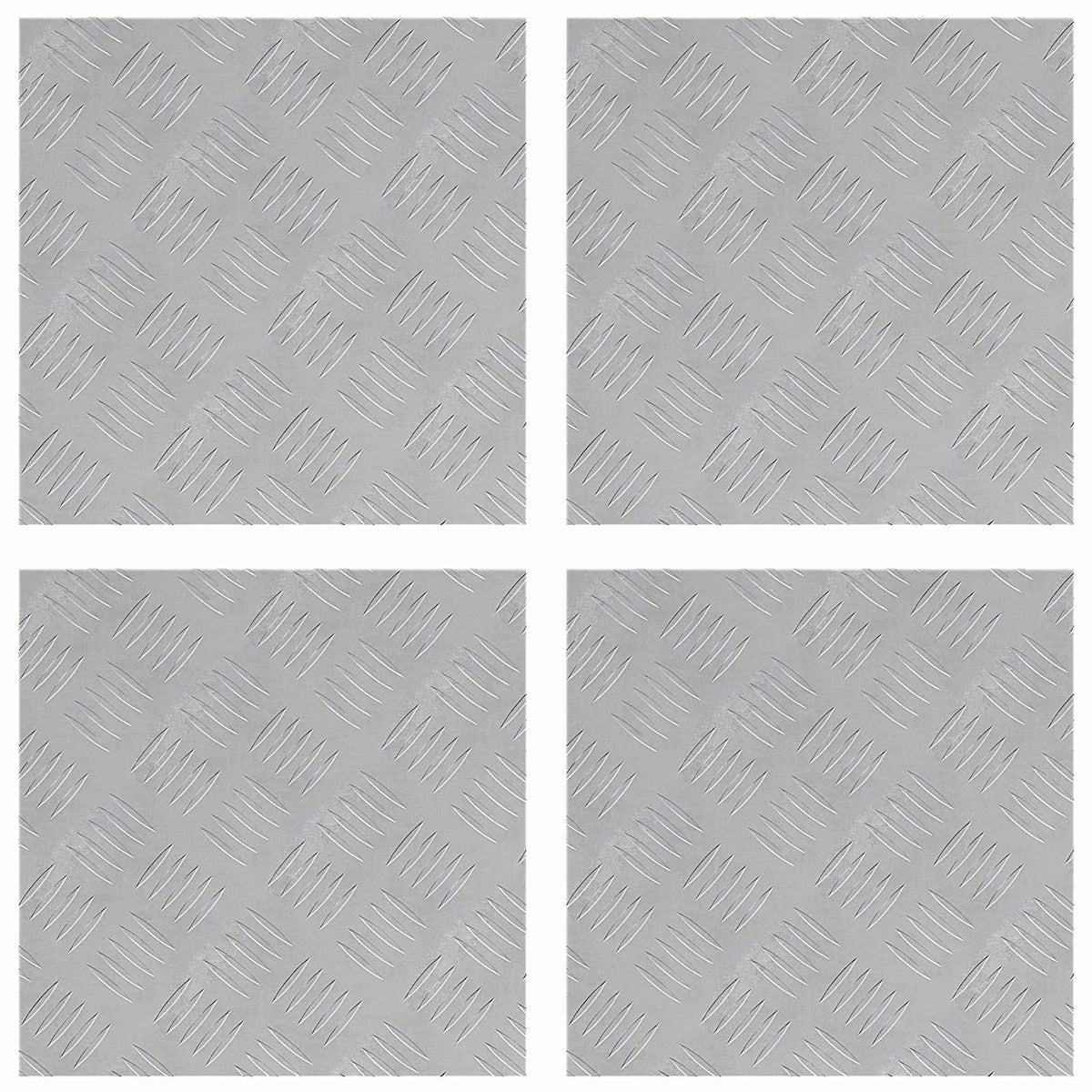 Vidaxxl marche d'escalier carré 4 pcs argent 40 x 40 cm aluminium